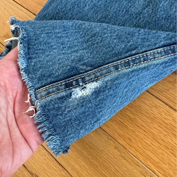 Zara | Straight Leg Women Jean Denim Distressed Blue 8 - Picture 10 of 12
